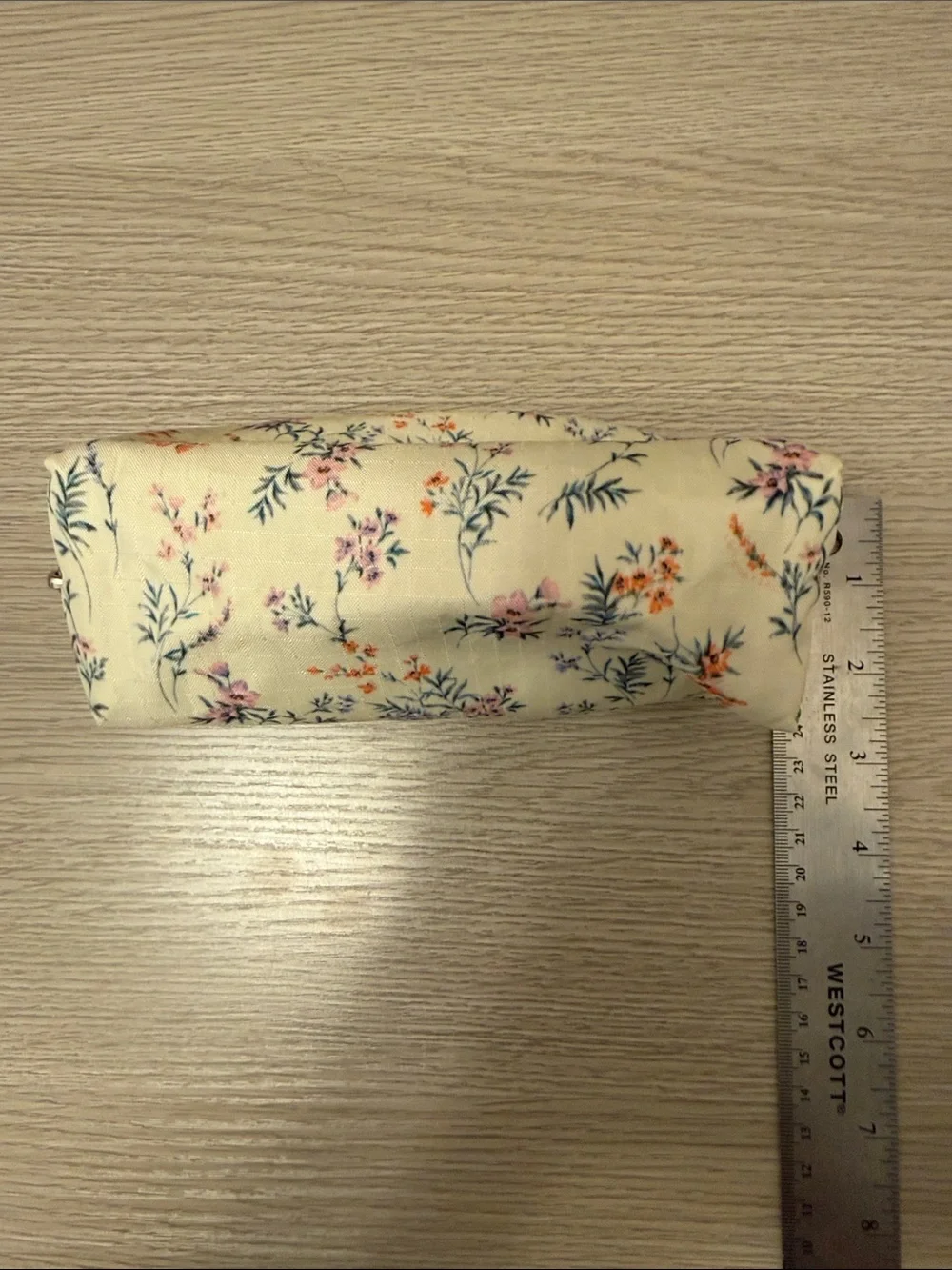 Lesportsac Floral Cosmetic Pouch - Cream with Pink & Orange Accents